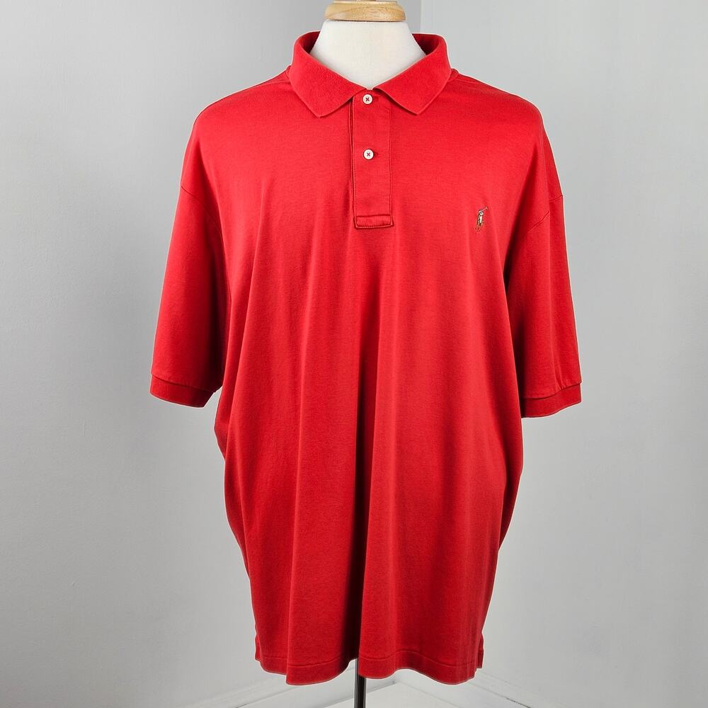 Polo Ralph Lauren Big & Tall‎ Polo Red Pima Soft Touch  | Men's 3XB Big | FLAWS